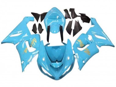Online Azul Claro Oro Carenado Moto Kawasaki ZX6R 2005-2006