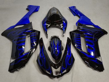 Online Negro Azul Llama Carenado Moto Kawasaki ZX6R 2007-2008