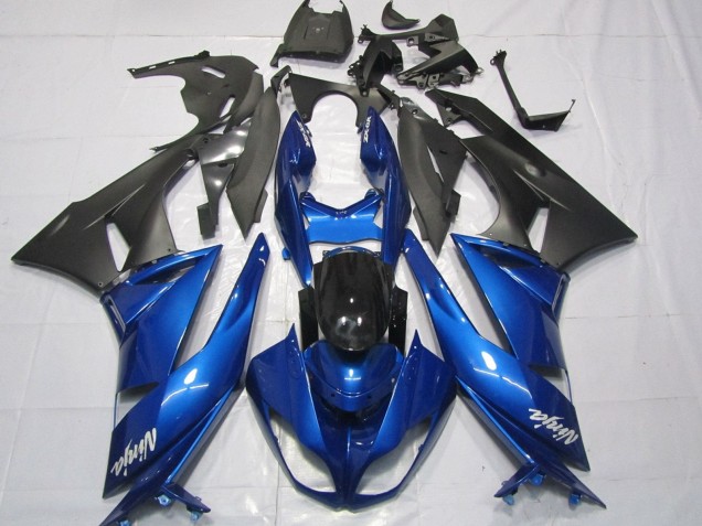 Online Azul Negro Mate Blanco Carenado Moto Kawasaki ZX6R 2007-2008