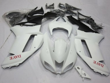 Online Blanco Mate Rojo Carenado Moto Kawasaki ZX6R 2007-2008