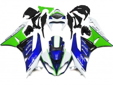 Online Blanco Azul Verde Negro Carenado Moto Kawasaki ZX6R 2007-2008