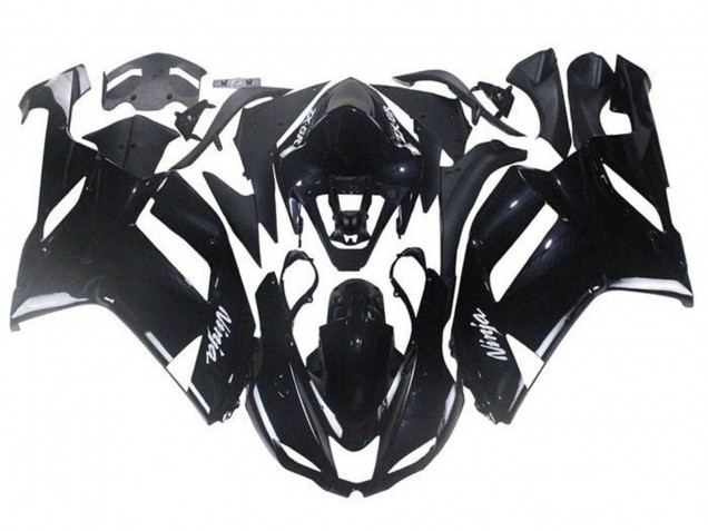 Online Negro Brillante Carenado Moto ABS Kawasaki ZX6R 2007-2008