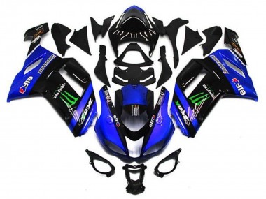 Online Azul Negro Verde Monstruo Carenado Moto Kawasaki ZX6R 2007-2008
