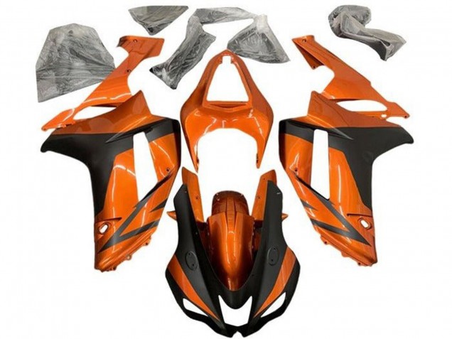 Online Naranja Negro Mate Carenado Moto Kawasaki ZX6R 2007-2008