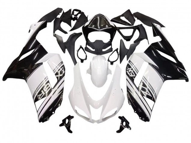Online Blanco Negro Plata Raya Carenado Moto Kawasaki ZX6R 2007-2008