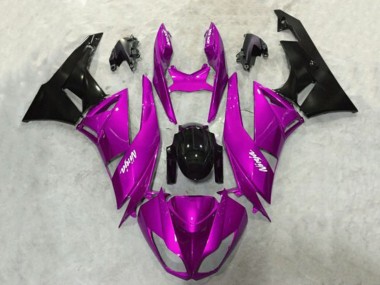 Online Púrpura Negro Brillante Carenado Moto Kawasaki ZX6R 2009-2012
