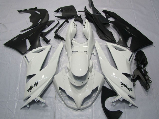 Online Blanco Negro Mate Carenado Moto Kawasaki ZX6R 2009-2012