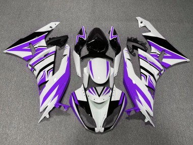 Online Blanco Púrpura Negro Carenado Moto Kawasaki ZX6R 2009-2012