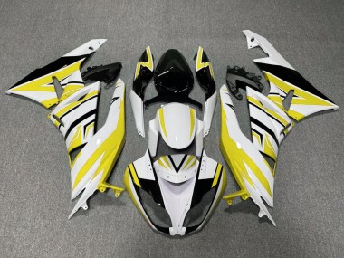 Online Blanco Amarillo Negro Carenado Moto Kawasaki ZX6R 2009-2012