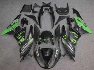 Online Negro Mate Verde Monstruo Carenado Moto Kawasaki ZX6R 2009-2012