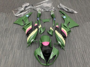 Online Amarillo Rosa Verde Mate Tiburón Carenado Moto Kawasaki ZX6R 2009-2012
