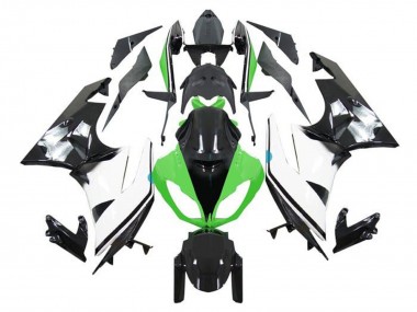 Online Verde Blanco Negro Brillante Carenado Moto Kawasaki ZX6R 2009-2012