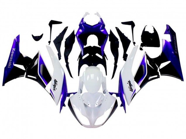 Online Azul Blanco Negro Carenado Moto Kawasaki ZX6R 2009-2012