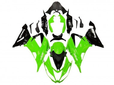 Online Verde Negro Brillante Kits Carenados Moto Kawasaki ZX6R 2013-2018