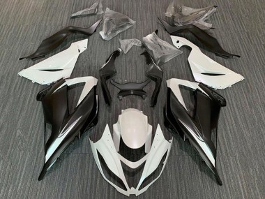 Online Blanco Negro Mate Kits Carenados Moto Kawasaki ZX6R 2013-2018