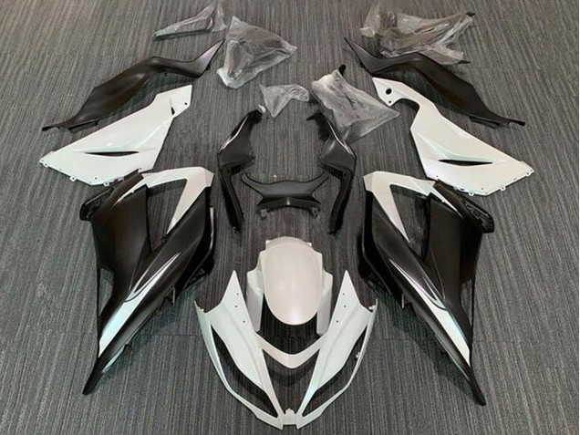 Online Blanco Negro Mate Kits Carenados Moto Kawasaki ZX6R 2013-2018
