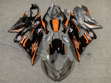 Online Naranja Negro Brillante Carenados Moto Kawasaki ZX6R 2013-2018