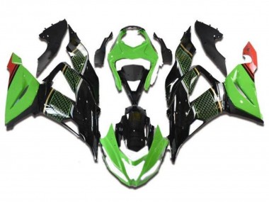 Online Verde Negro Rojo Honeycomb Carenado Moto Kawasaki ZX6R 2013-2018