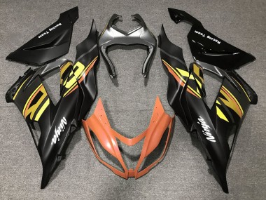 Online Negro Mate Naranja Oro Carenado Moto Kawasaki ZX6R 2013-2018