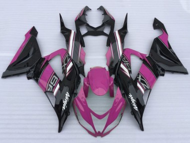 Online Rosa Negro Blanco Carenado Moto Kawasaki ZX6R 2013-2018