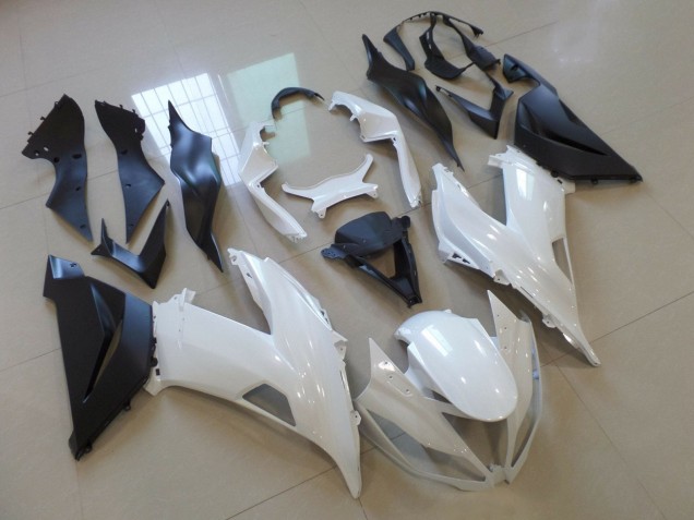 Online Blanco Negro Mate Carenados Moto Kawasaki ZX6R 2013-2018
