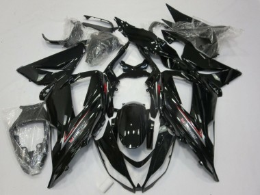 Online Negro Brillante Plata Rojo Carenado Moto Kawasaki ZX6R 2013-2018