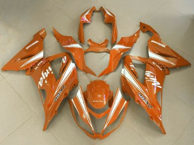 Online Naranja Blanco Carenado Moto Kawasaki ZX6R 2013-2018