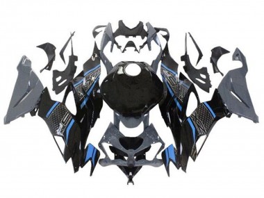Online Gris Azul Negro Honeycomb Carenado Moto Kawasaki ZX6R 2019-2022