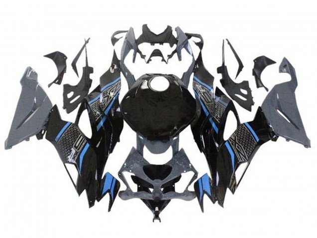 Online Gris Azul Negro Honeycomb Carenado Moto Kawasaki ZX6R 2019-2022