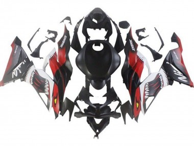 Online Negro Mate Rojo Blanco Tiburón Carenado Moto Kawasaki ZX6R 2019-2022