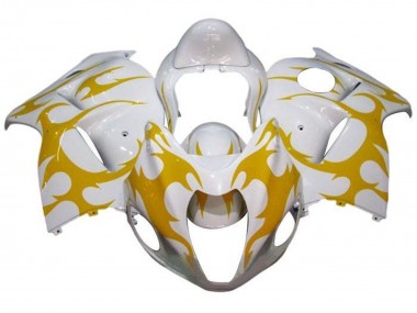 Online Carenados Moto Suzuki GSXR 1300 Hayabusa 2008-2020 - Blanco Amarillo Tribal
