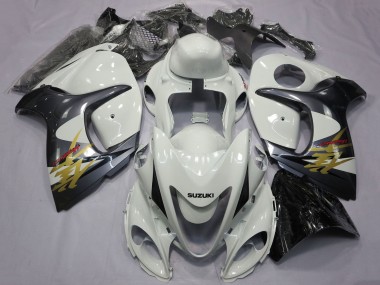 Online Carenados Moto Suzuki GSXR 1300 Hayabusa 2008-2020 - Blanco Gris Oro Negro