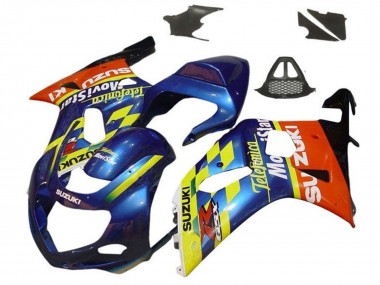 Online Azul Amarillo Rojo Telefonica Motul Carenados Moto Suzuki GSXR1000 2000-2002