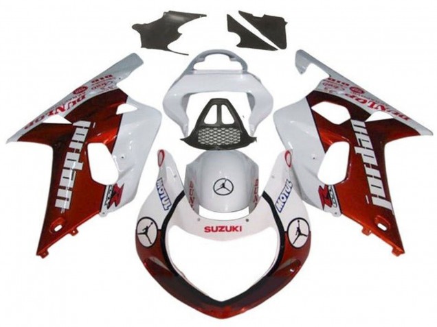 Online Blanco Rojo Jordan Carenado Moto Suzuki GSXR1000 2000-2002