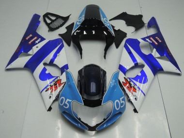 Online Azul Blanco Negro Brillante Azul Claro 05 Carenado Moto Suzuki GSXR1000 2000-2002