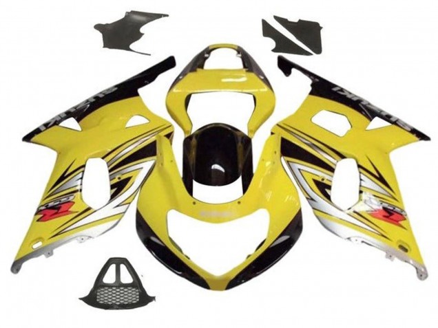 Online Amarillo Plata Negro Brillante Carenado Moto Suzuki GSXR1000 2000-2002