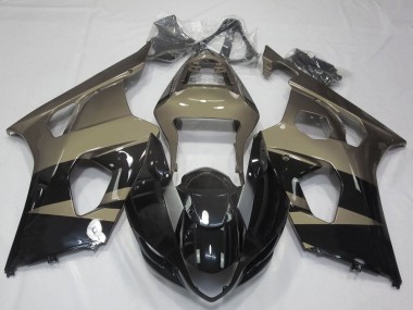Online Negro Brillante Taupe Brown Carenado Moto Suzuki GSXR 1000 2003-2004