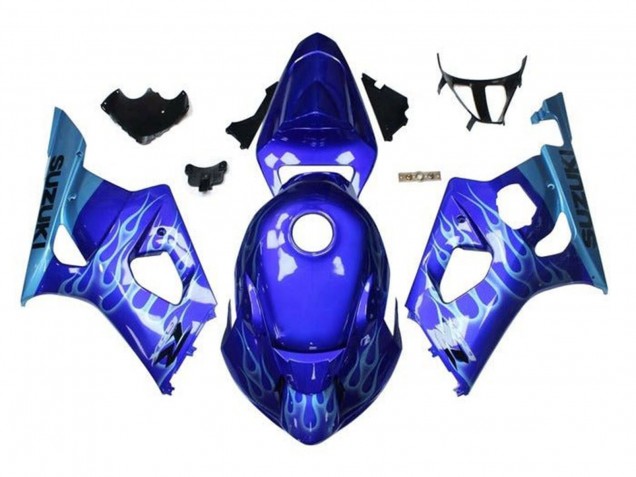 Online Azul Azul Claro Blanco Llama Carenado Moto Suzuki GSXR 1000 2003-2004
