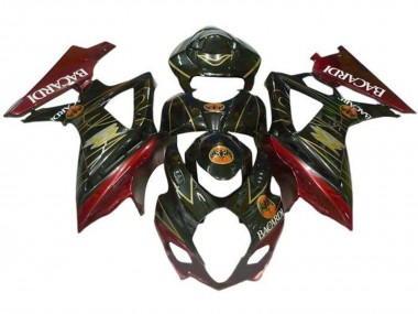 Online Negro Rojo Oro BACARDI Carenado Moto Suzuki GSXR 1000 2005-2006