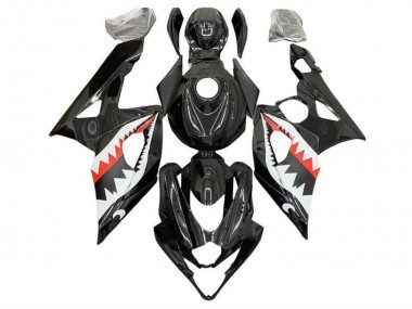 Online Negro Blanco Rojo Tiburón Carenado Moto Suzuki GSXR 1000 2005-2006