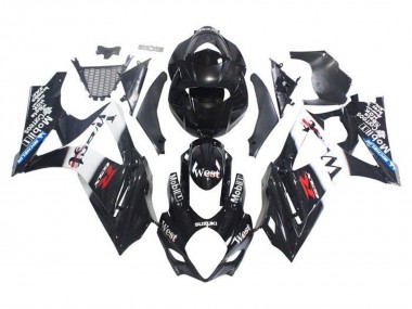 Online Negro Brillante Blanco West Carenado Moto Suzuki GSXR 1000 2005-2006