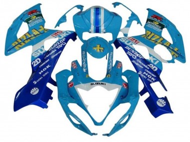 Online Azul Blanco Raya Rizla Carenado Moto Suzuki GSXR 1000 2005-2006