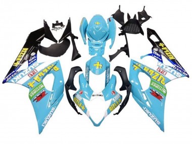 Online Azul Claro Verde Negro Amarillo Rizla Carenado Moto Suzuki GSXR 1000 2005-2006