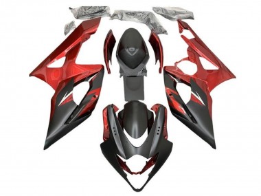 Online Rojo Caramelo Negro Mate Carenado Moto Suzuki GSXR 1000 2005-2006