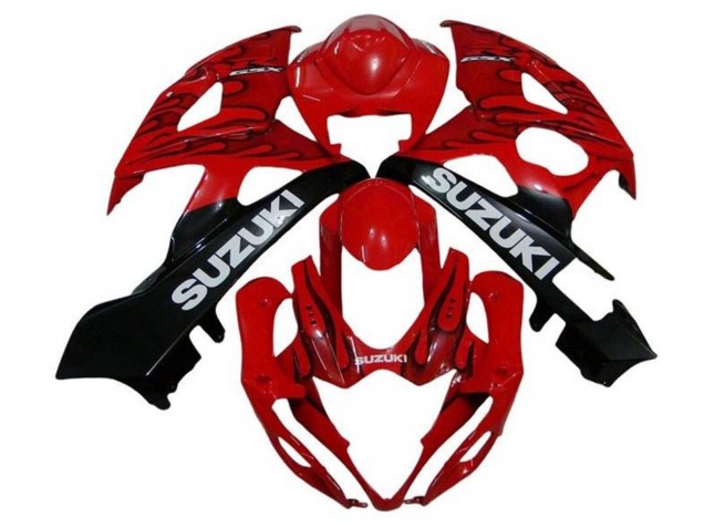 Online Rojo Negro Llama Blanco Carenado Moto Suzuki GSXR 1000 2005-2006