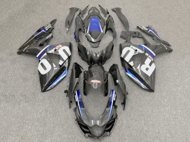 Online Falso FibraCarbono Blanco Azul Carenado Moto Suzuki GSXR1000 2017-2024