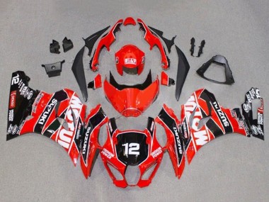 Online Rojo Blanco Negro Motul 12 Carenado Moto Suzuki GSXR1000 2017-2024