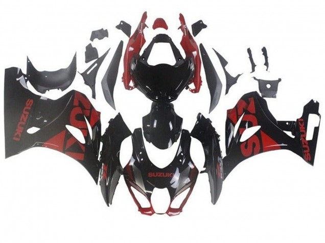 Online Negro Rojo Oscuro Carenado Moto Suzuki GSXR1000 2017-2024