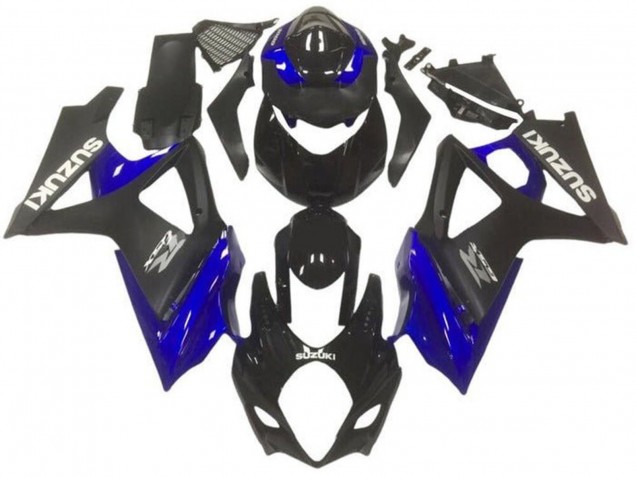 Online Negro Brillante Negro Mate Azul Gris Carenado Moto Suzuki GSXR 1000 2007-2008