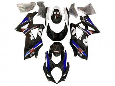Online Negro Blanco Azul Yoshimura Carenado Moto Suzuki GSXR 1000 2007-2008